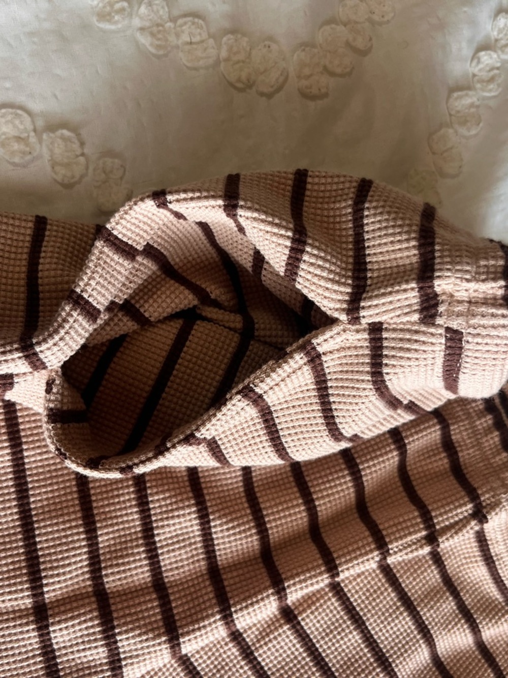 Oncharm Women’s 2 Piece Short Sets Striped Waffle Knit 95% cotton - Picture 4 of 12